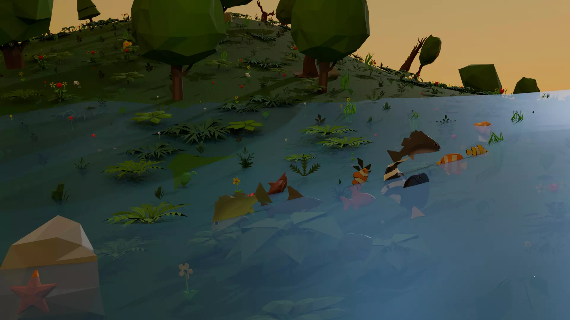 Low Poly Fishes Pack Rigged Low-poly 3D model_2