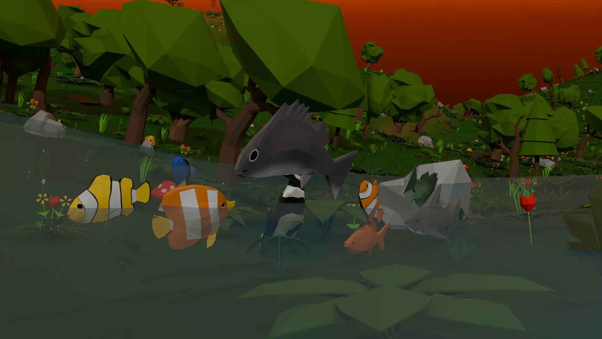 Low Poly Fishes Pack Rigged Low-poly 3D model_3