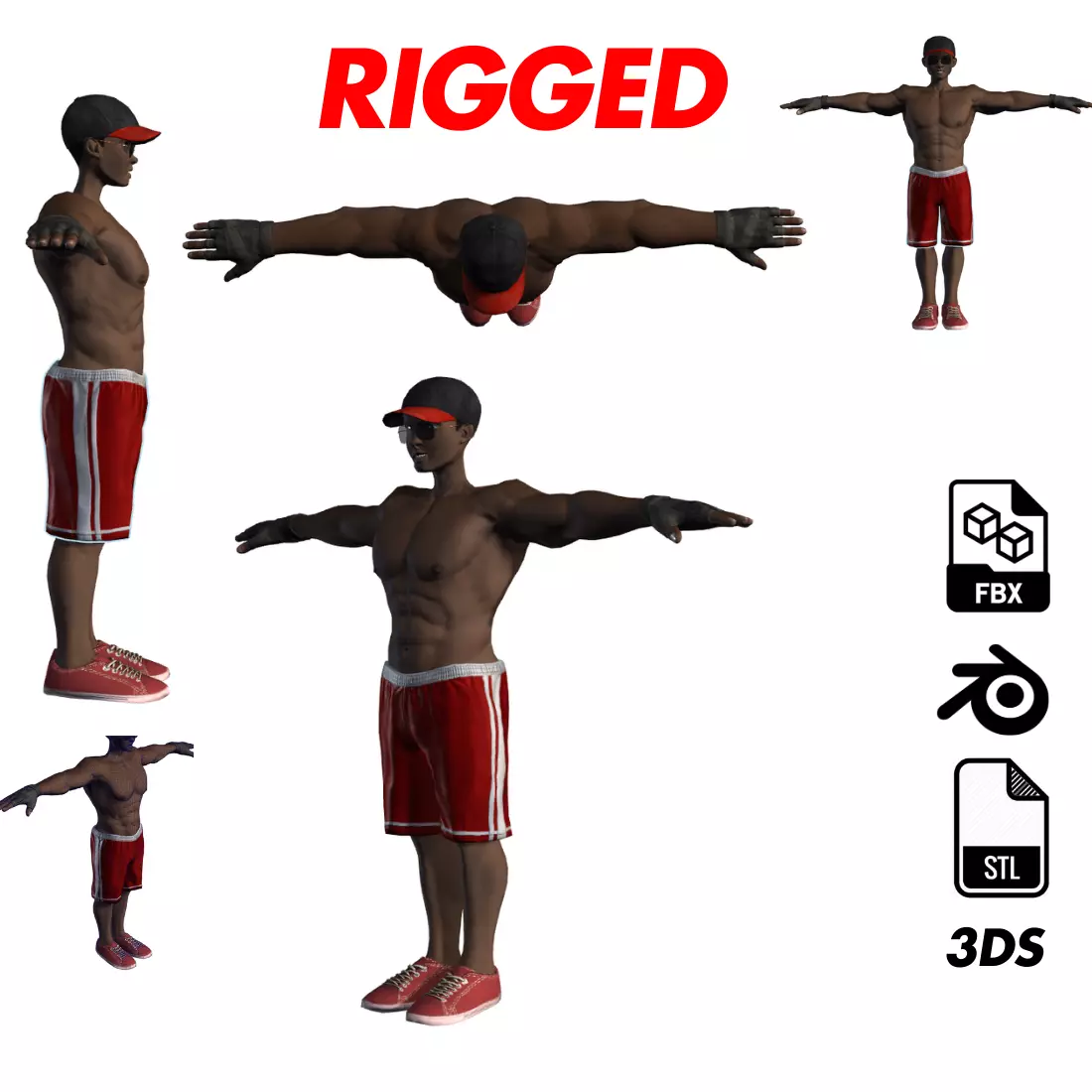 3D Character Model Low Poly Casual Male Game Ready Low-poly 3D model_0