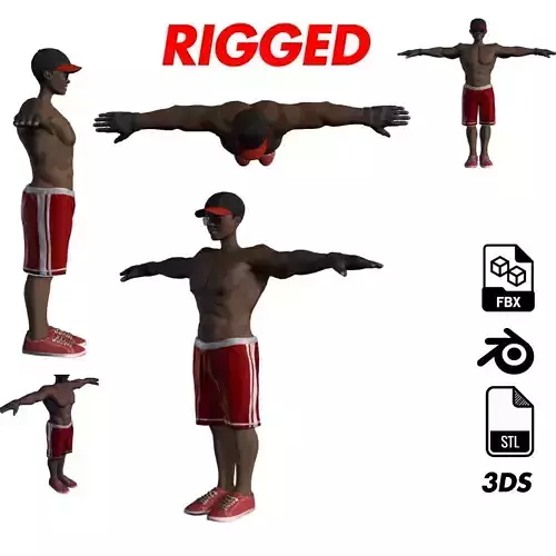 3D Character Model Low Poly Casual Male Game Ready Low-poly 3D model