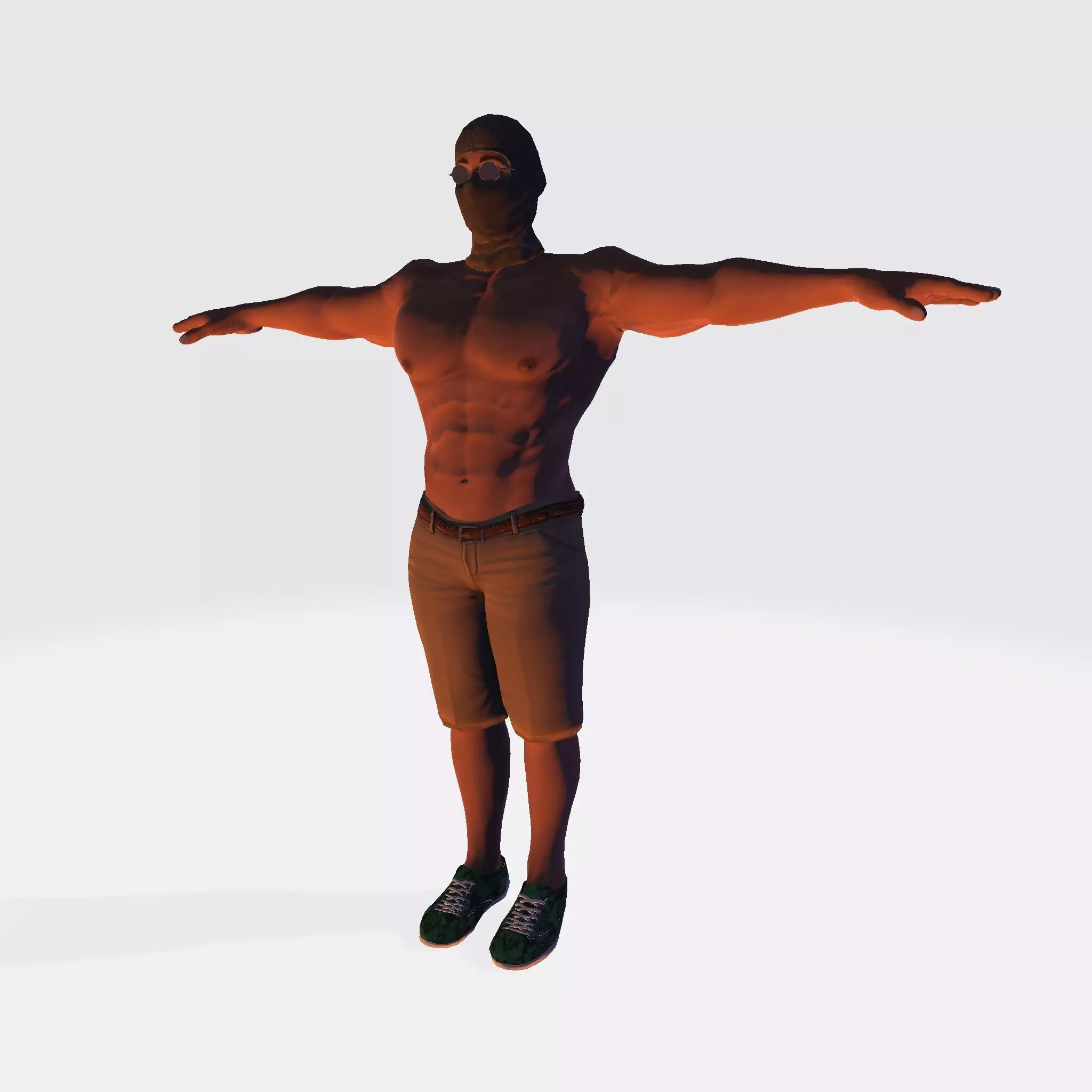 3D Character Model  Rigged Muscular Male Game Ready 3D model_8