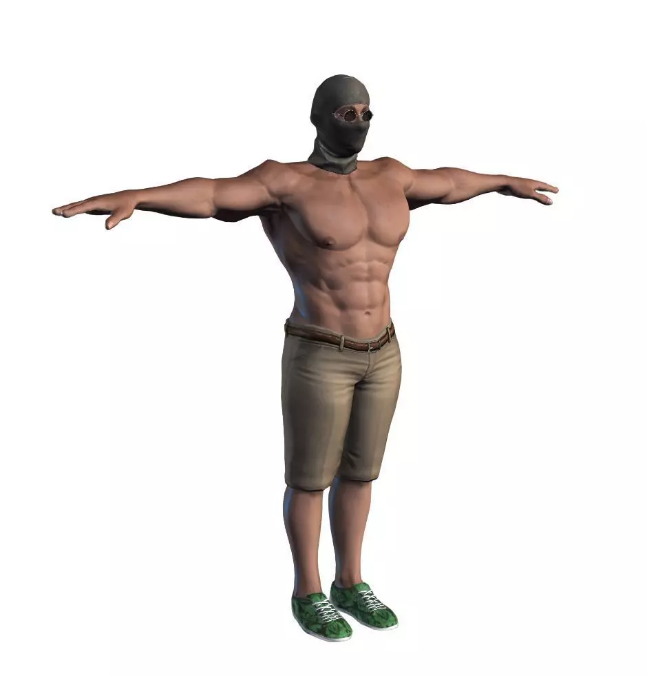 3D Character Model  Rigged Muscular Male Game Ready 3D model_1