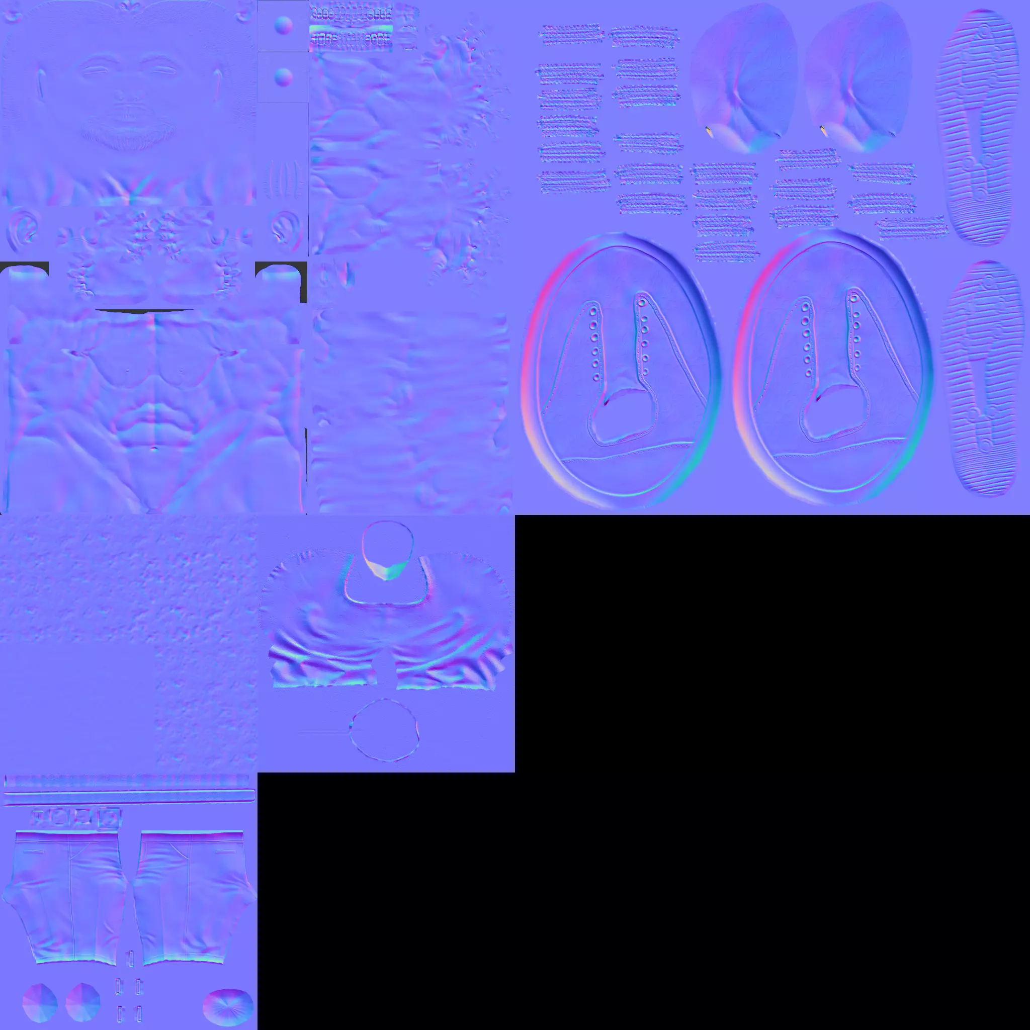 3D Character Model  Rigged Muscular Male Game Ready 3D model_11