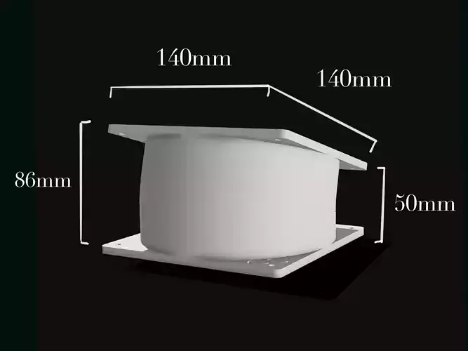 Center PC Vent Fan 120mm 3D print model