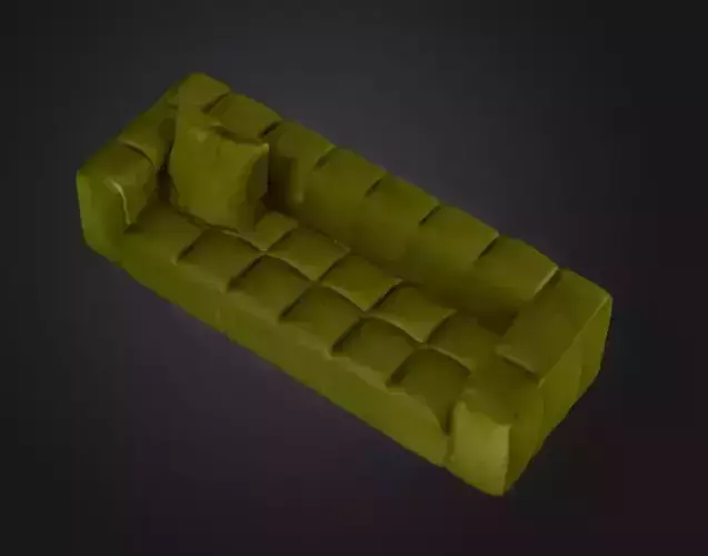Green Serenity Sofa Low-poly 3D model