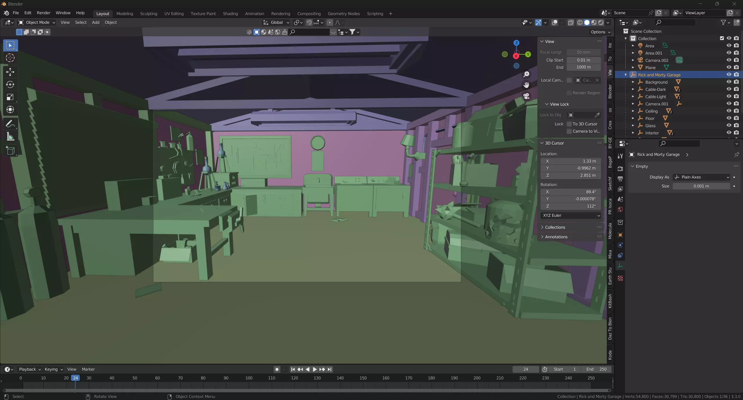Rick and Mortys Garage 3D Scene Environment 3D model_3