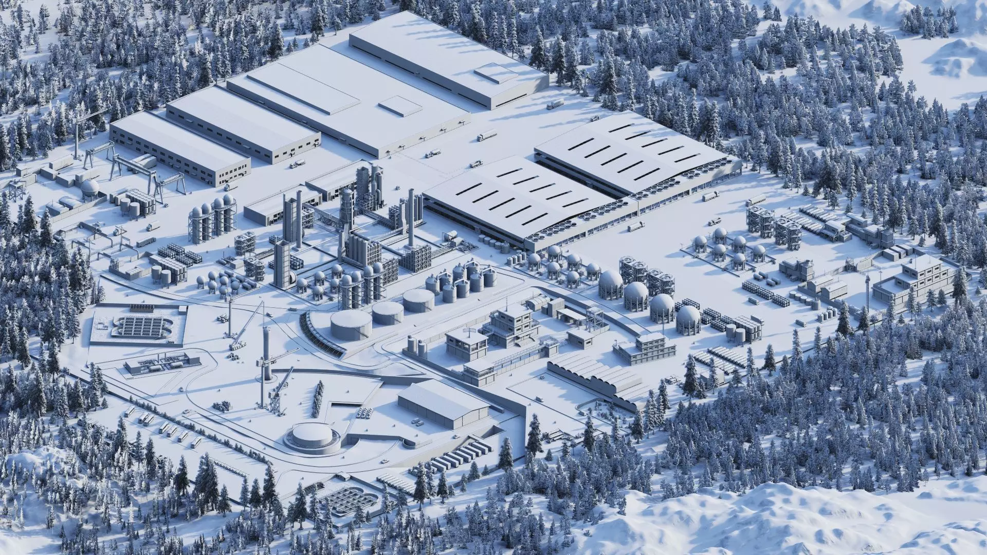 Industrial Factory-Petrochemical-Complex and Oil Gas Rig 3D model_28