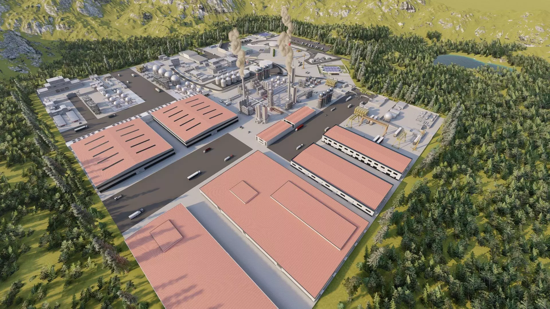 Industrial Factory-Petrochemical-Complex and Oil Gas Rig 3D model_2