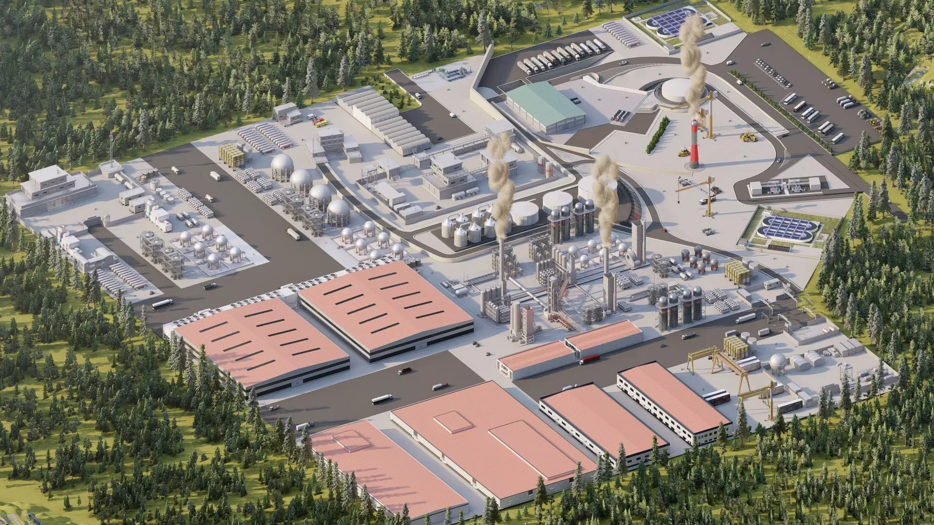 Industrial Factory-Petrochemical-Complex and Oil Gas Rig 3D model_30