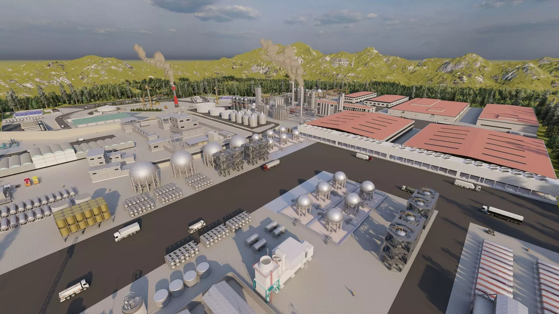 Industrial Factory-Petrochemical-Complex and Oil Gas Rig 3D model_36