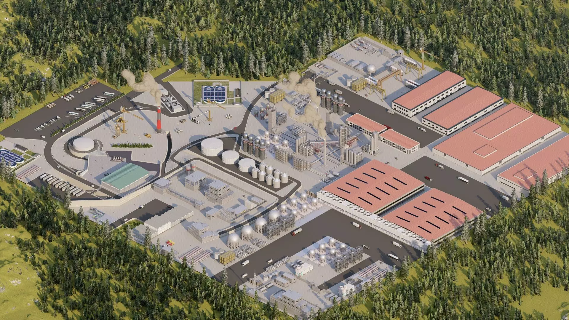 Industrial Factory-Petrochemical-Complex and Oil Gas Rig 3D model_32