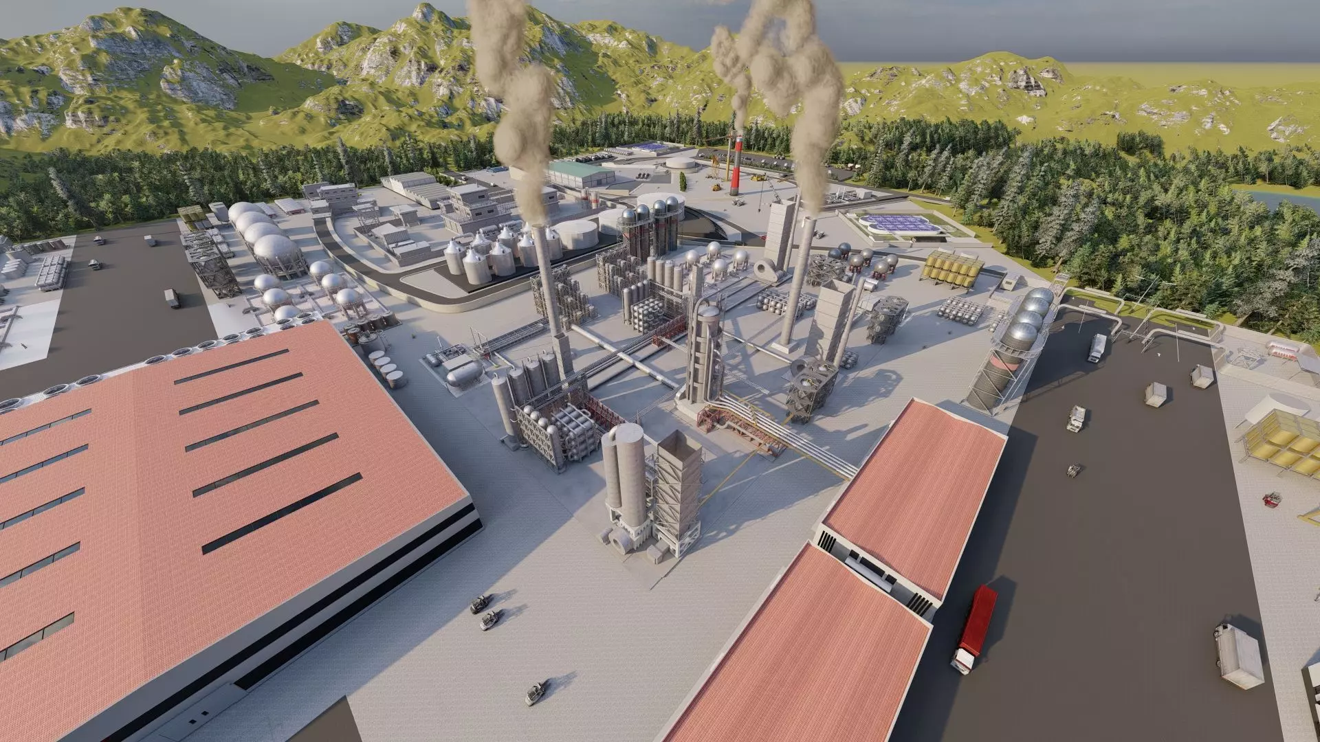 Industrial Factory-Petrochemical-Complex and Oil Gas Rig 3D model_5