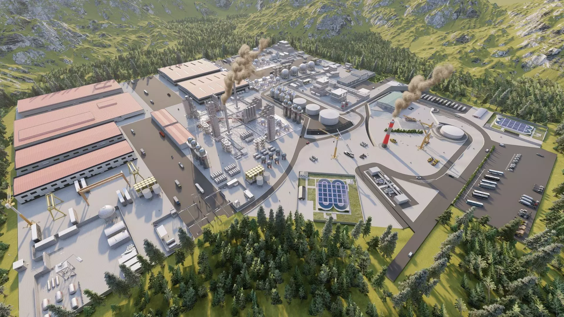 Industrial Factory-Petrochemical-Complex and Oil Gas Rig 3D model_6