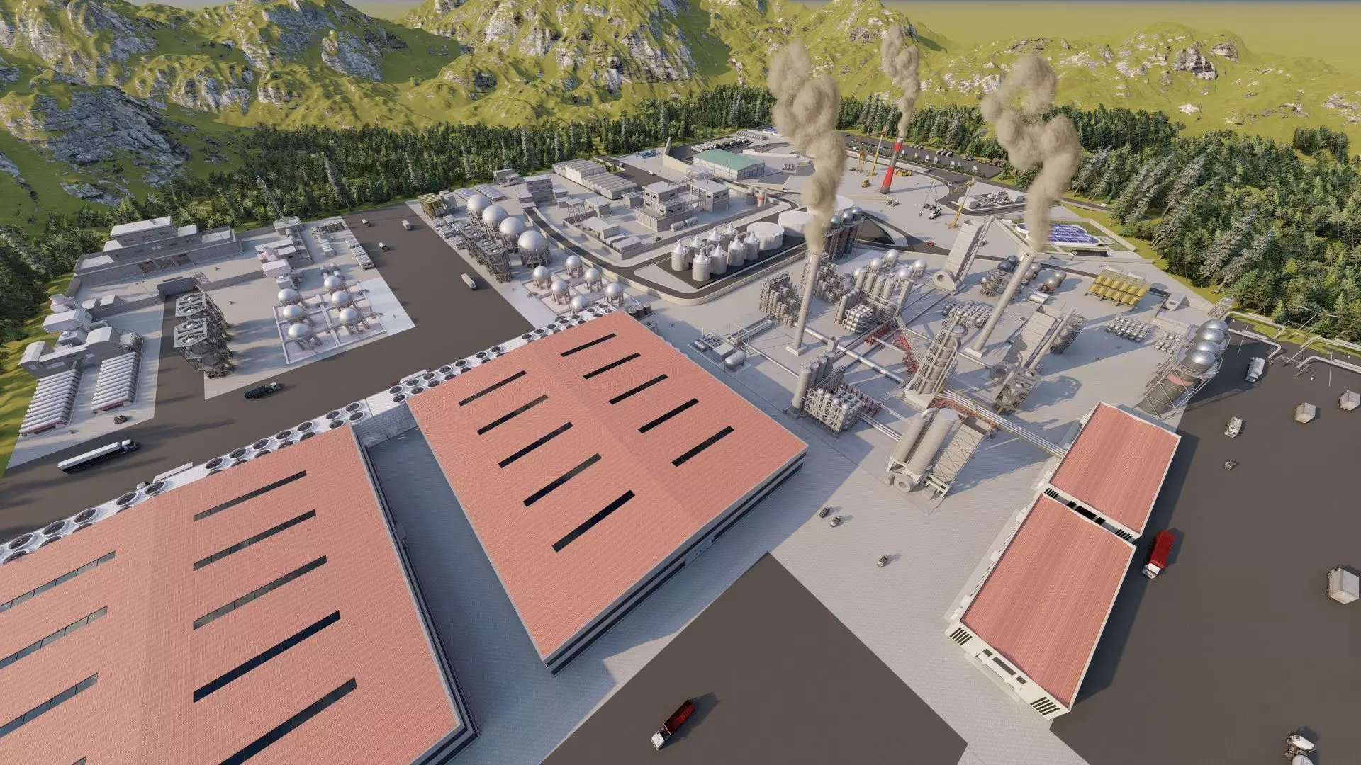 Industrial Factory-Petrochemical-Complex and Oil Gas Rig 3D model_27