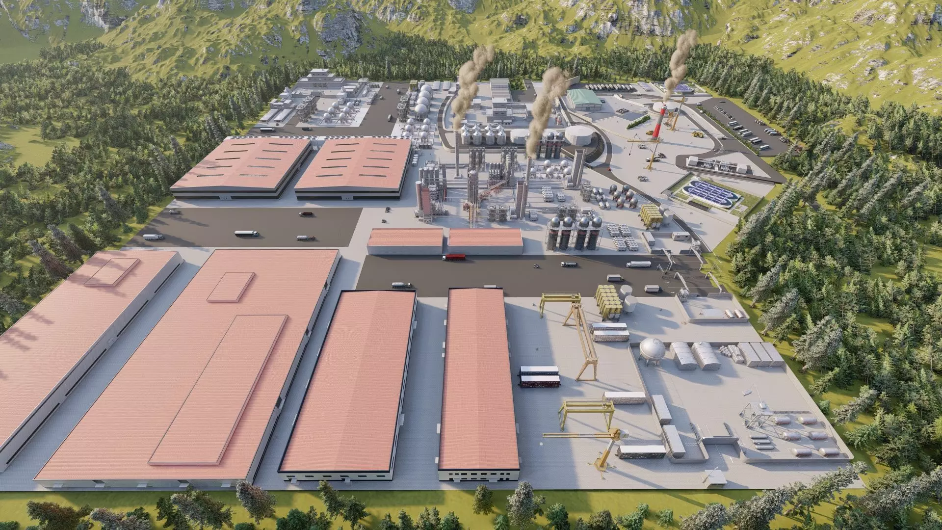 Industrial Factory-Petrochemical-Complex and Oil Gas Rig 3D model_8