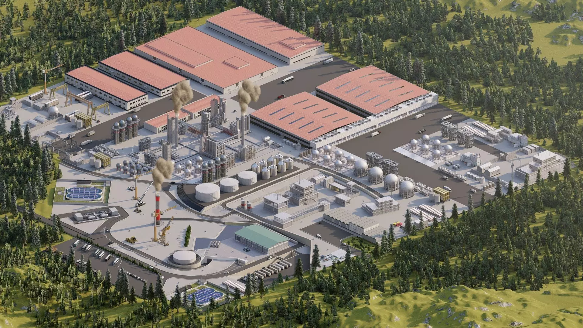 Industrial Factory-Petrochemical-Complex and Oil Gas Rig 3D model_4