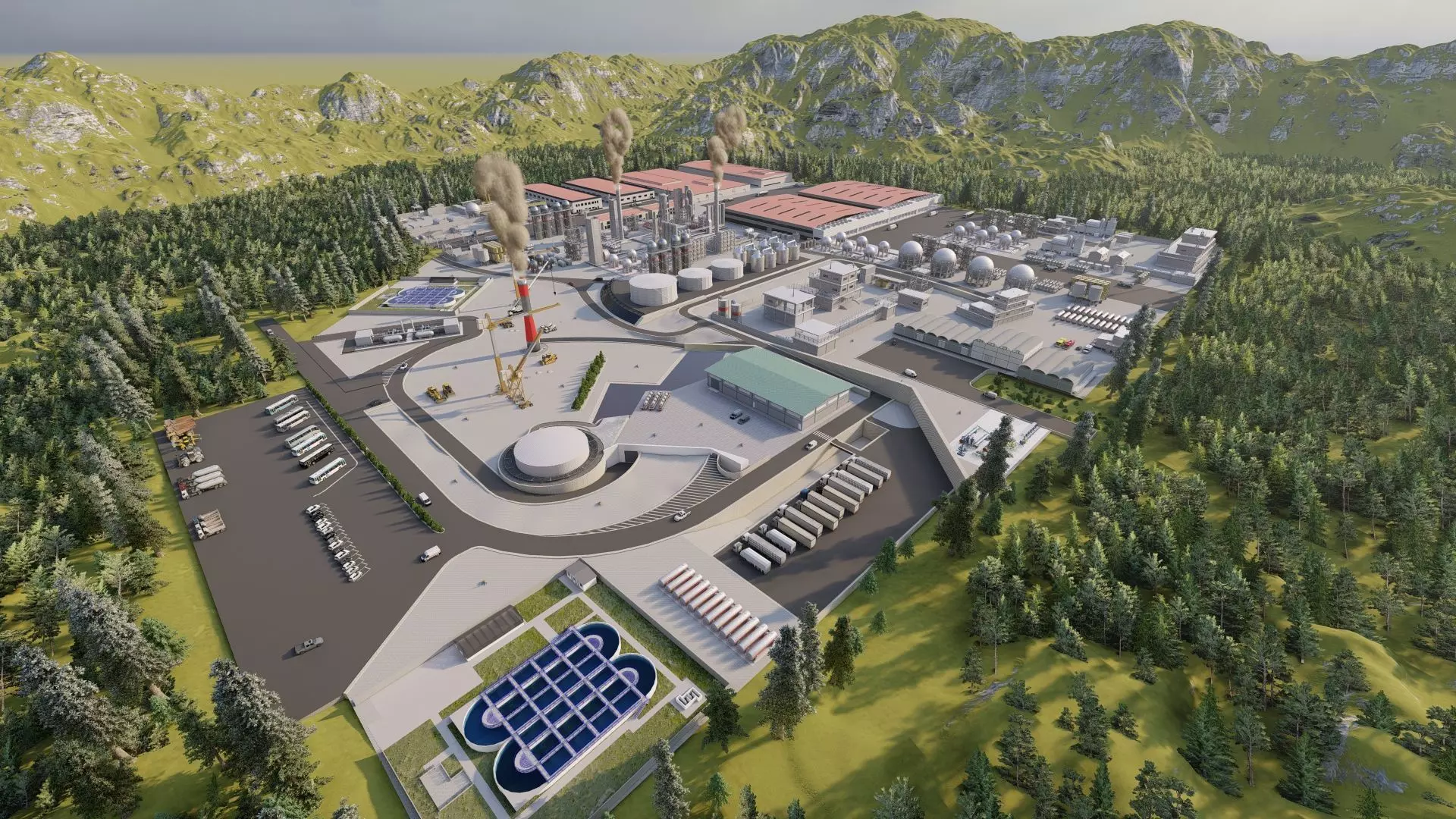 Industrial Factory-Petrochemical-Complex and Oil Gas Rig 3D model_3