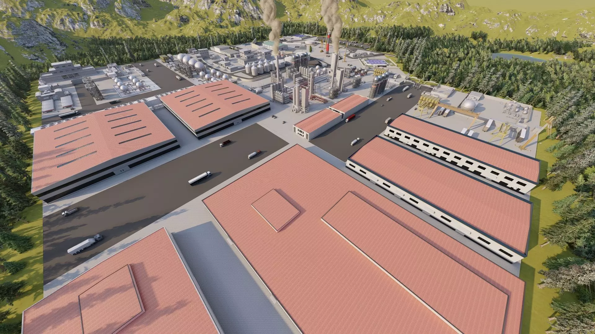 Industrial Factory-Petrochemical-Complex and Oil Gas Rig 3D model_7