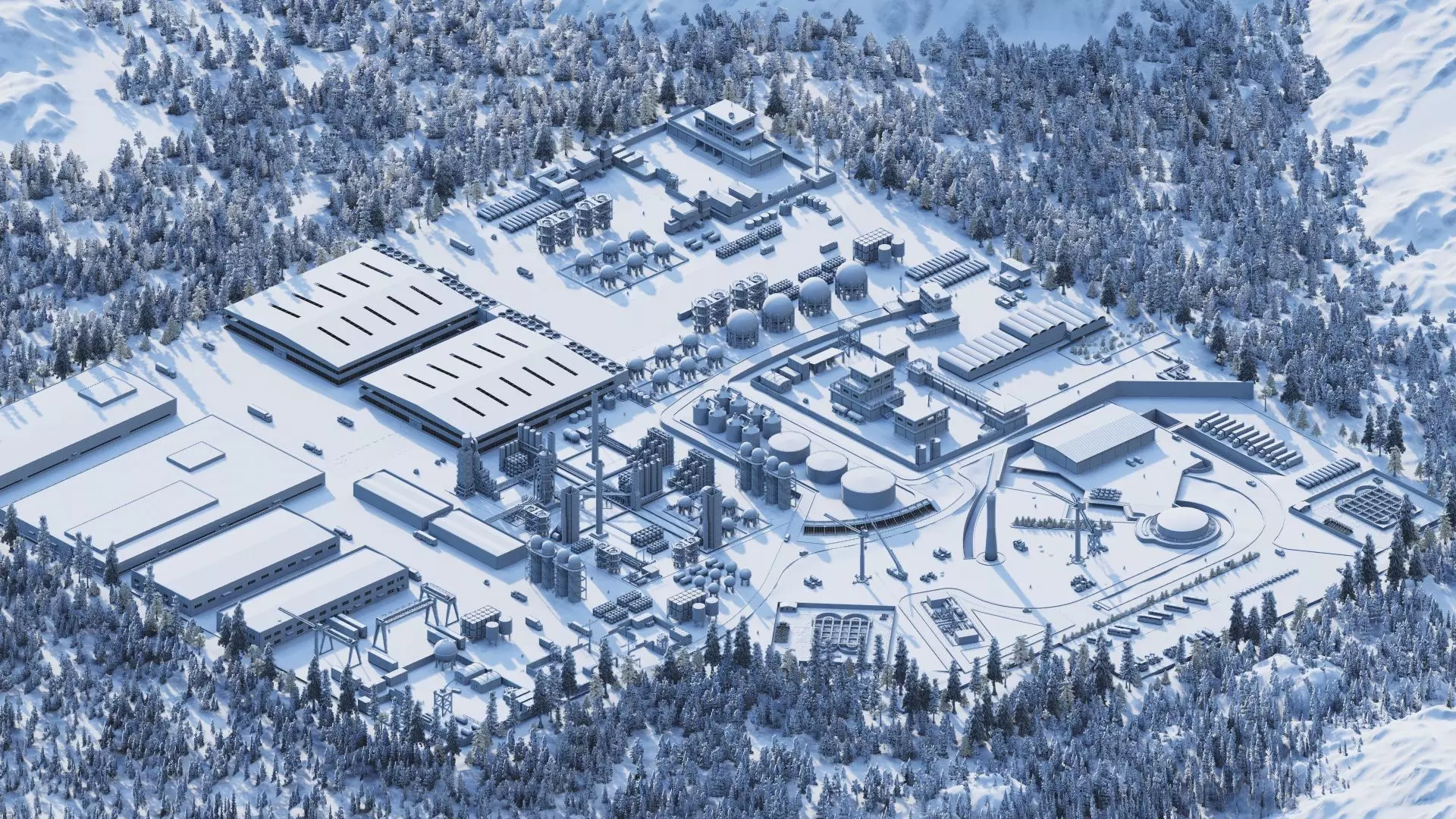 Industrial Factory-Petrochemical-Complex and Oil Gas Rig 3D model_29