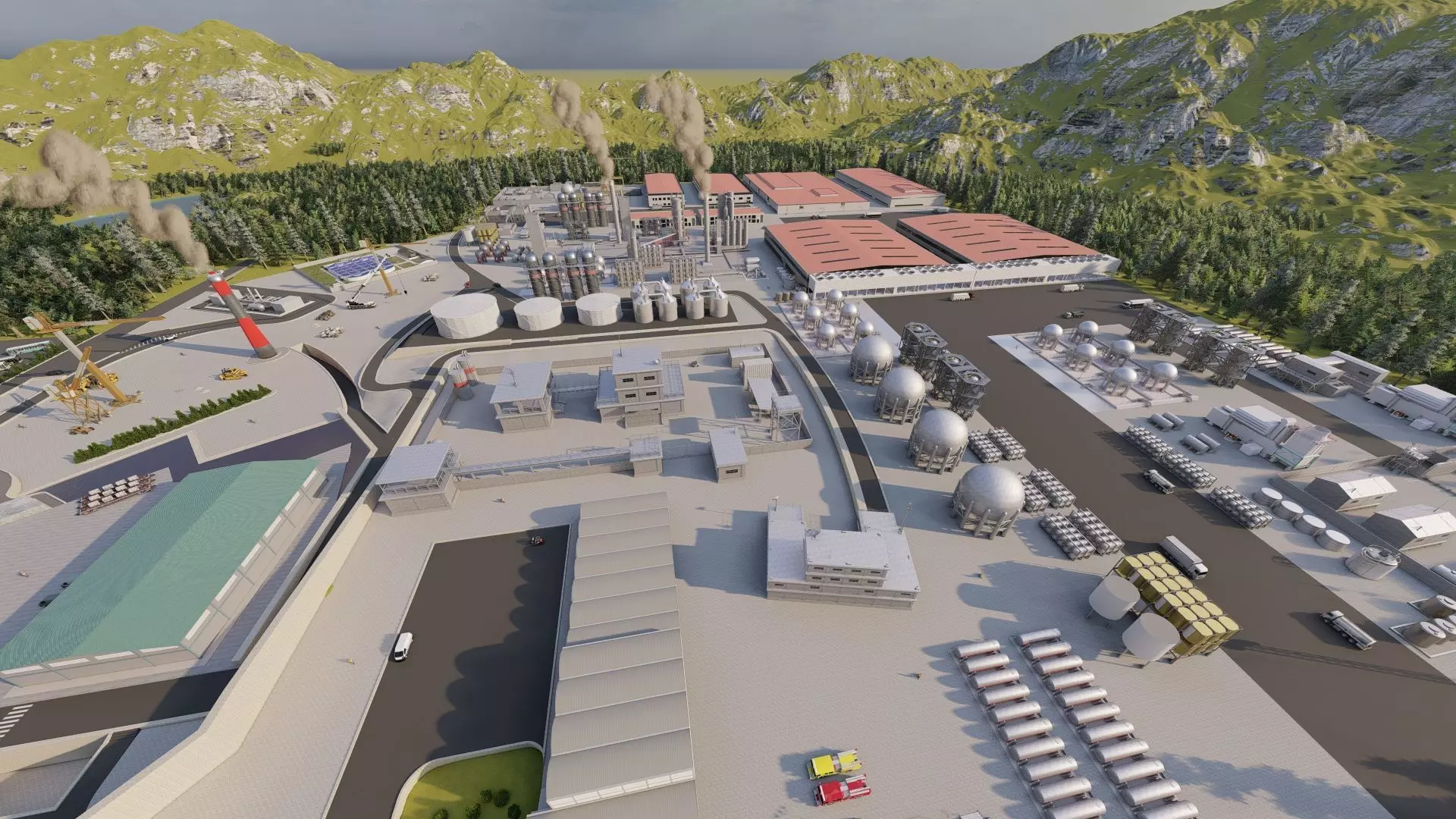 Industrial Factory-Petrochemical-Complex and Oil Gas Rig 3D model_20