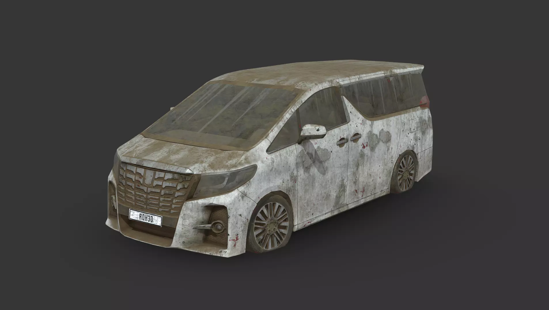 Abandoned Car - Toyota Alphard Low-poly 3D model