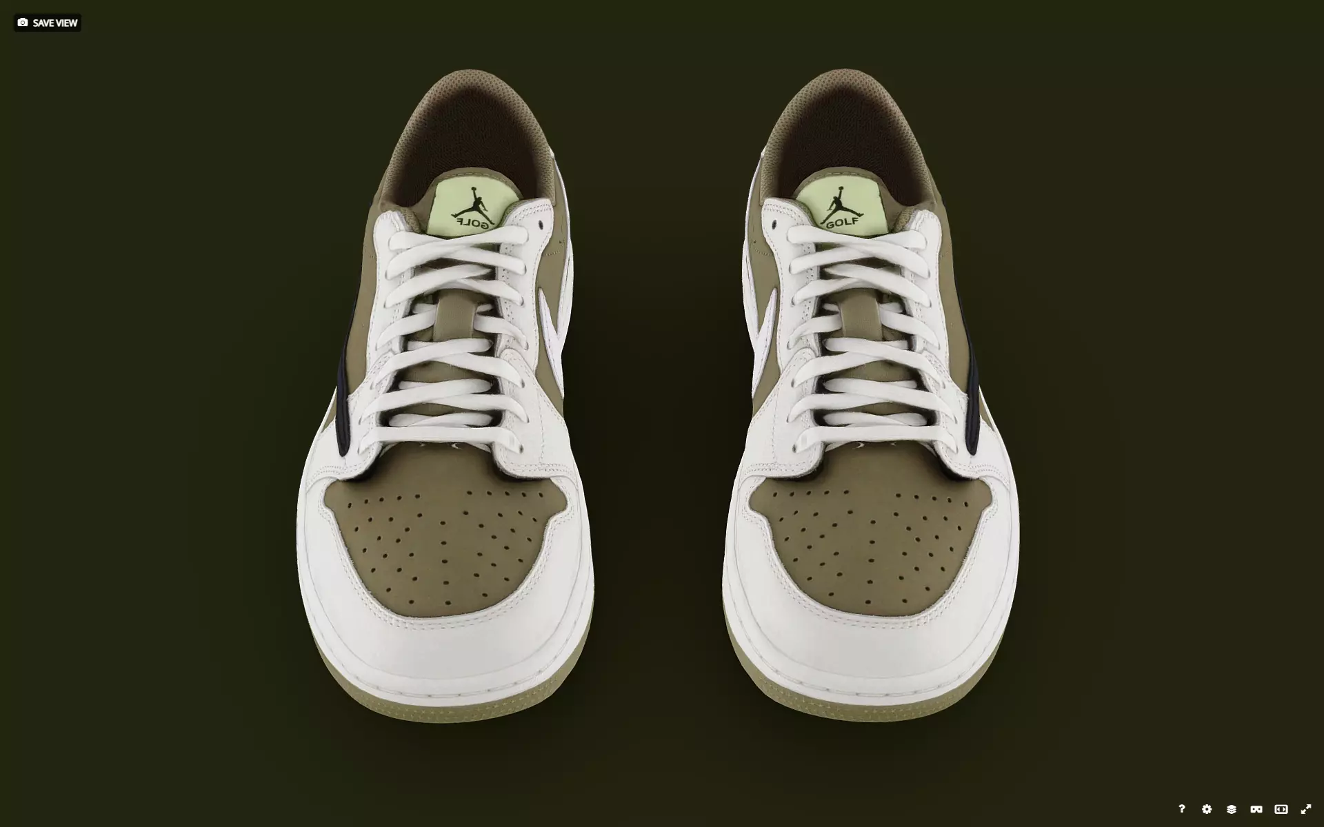 Travis Scott x Nike Air Joradn 1 Dunk low Golf Low-poly 3D model_1