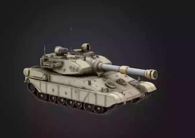 Steampunk M1 Abrams Tank Low-poly 3D model