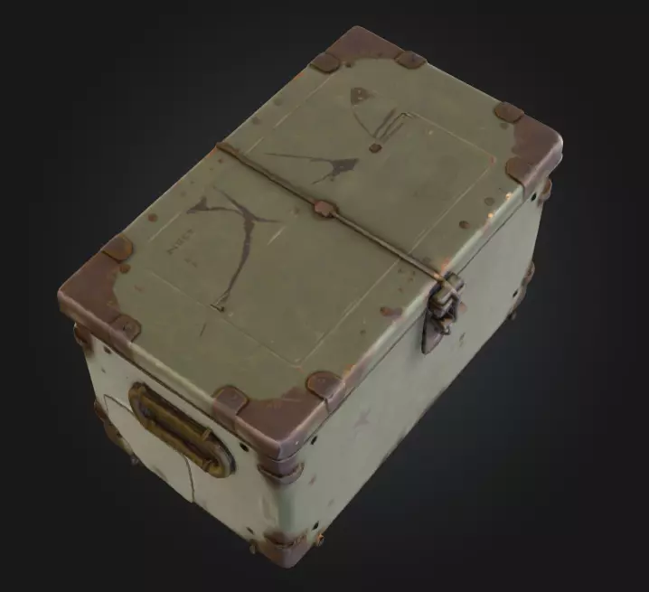 Weathered Military Ammunition Box Low-poly 3D model_9