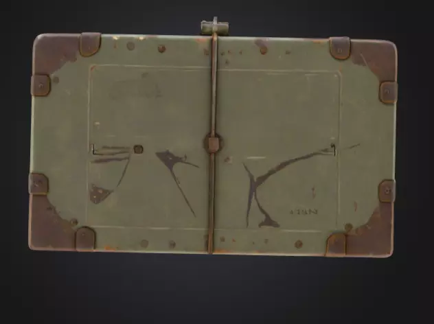 Weathered Military Ammunition Box Low-poly 3D model_7