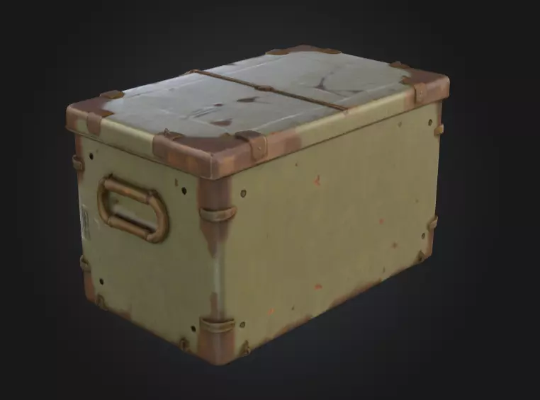 Weathered Military Ammunition Box Low-poly 3D model_6