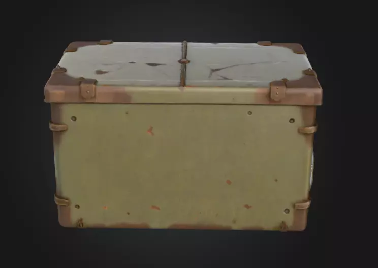 Weathered Military Ammunition Box Low-poly 3D model_5