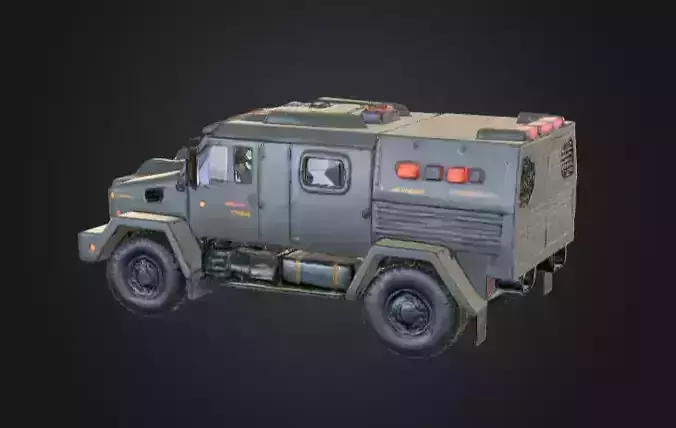 Stylized Armored Tactical Vehicle Low-poly 3D model