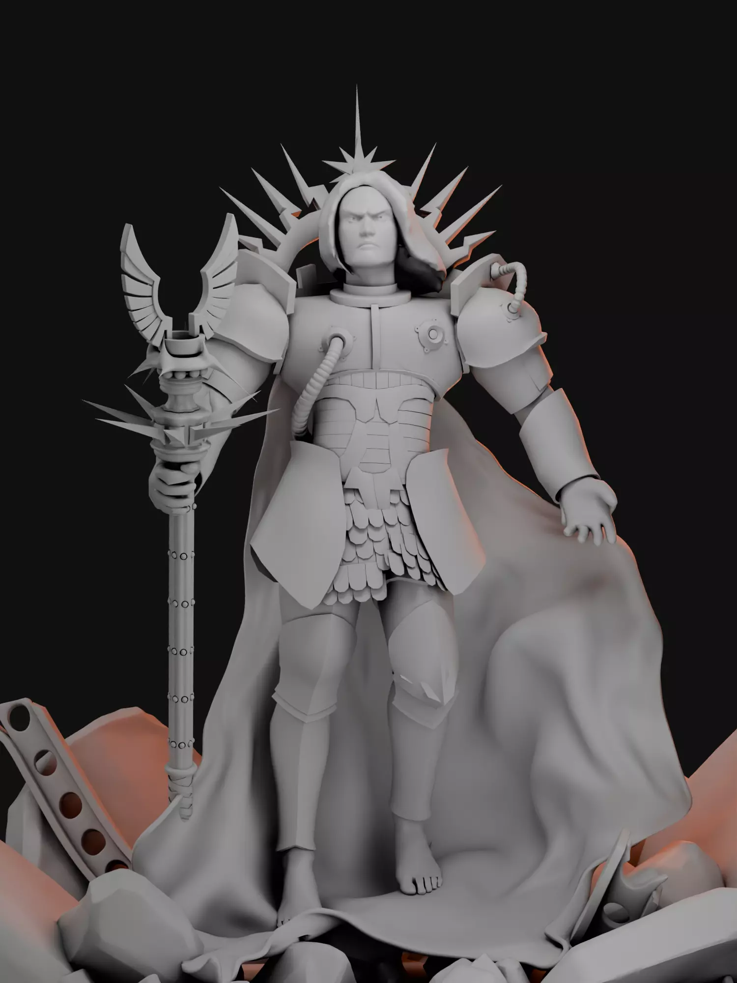 Fantasy Warrior Miniature STL 3D Print Tabletop RPG 3D print model_0