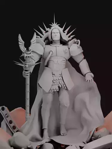 Fantasy Warrior Miniature STL 3D Print Tabletop RPG