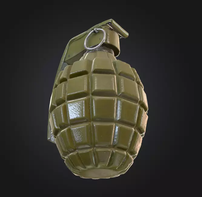 Fragmentation Grenade Low-poly 3D model_7