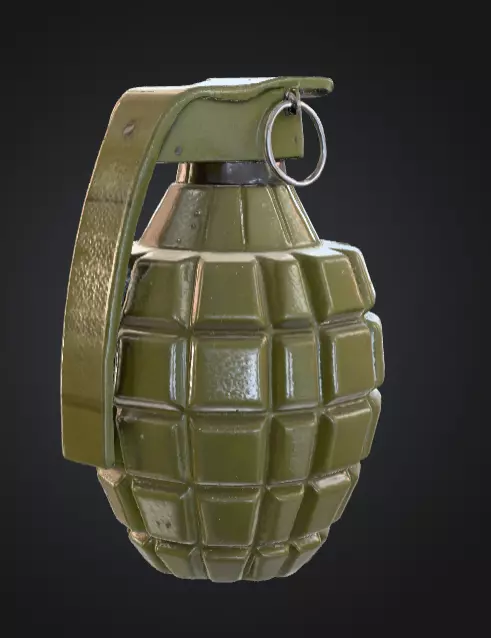 Fragmentation Grenade Low-poly 3D model_2