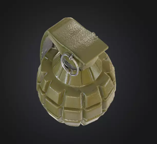 Fragmentation Grenade Low-poly 3D model_6