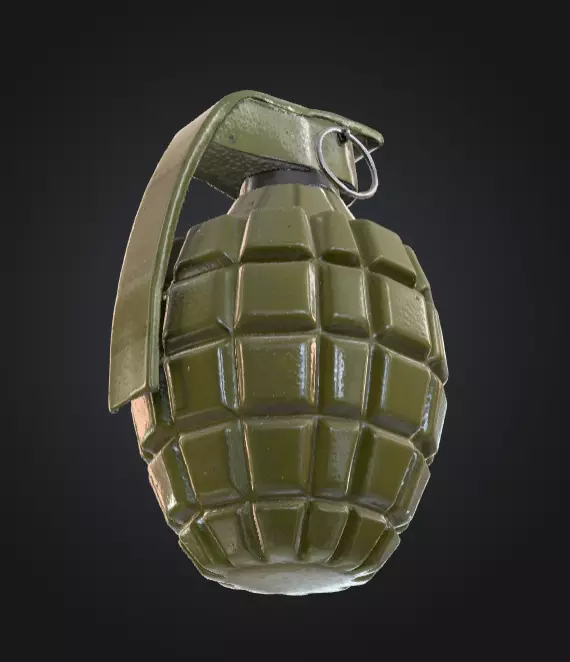 Fragmentation Grenade Low-poly 3D model_8