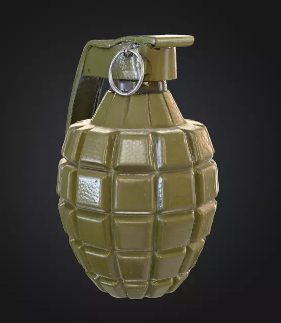 Fragmentation Grenade Low-poly 3D model_0