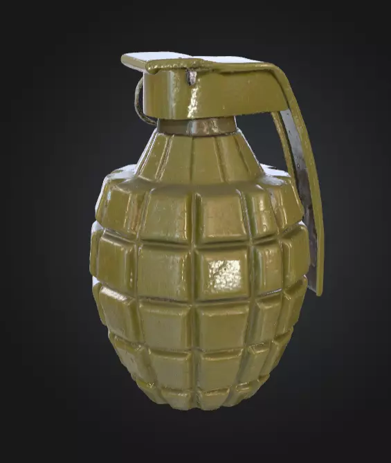 Fragmentation Grenade Low-poly 3D model_4