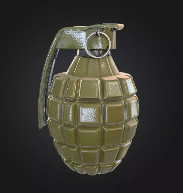 Fragmentation Grenade Low-poly 3D model_1