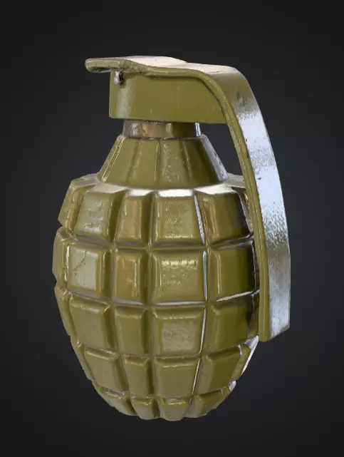Fragmentation Grenade Low-poly 3D model_3