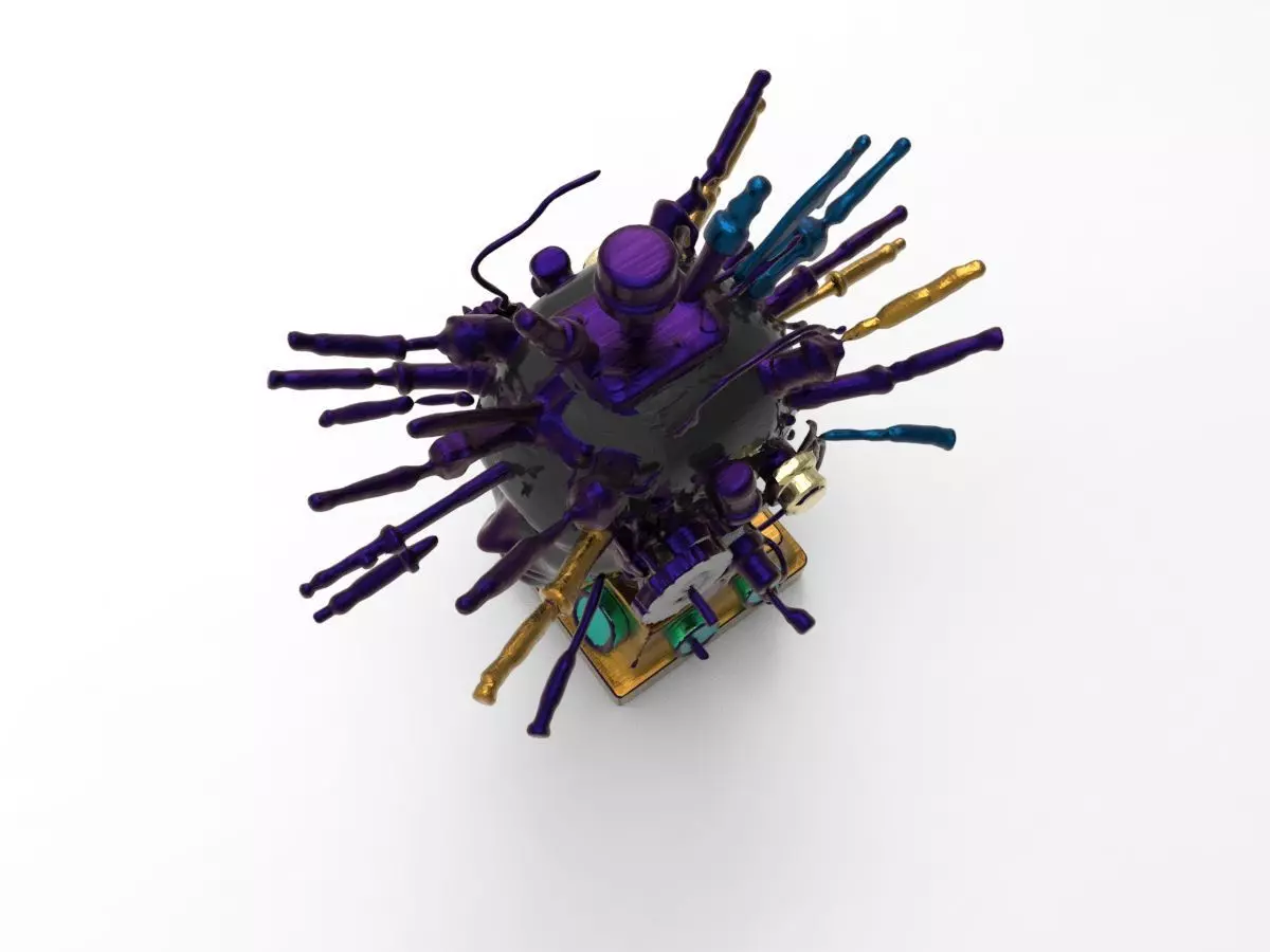 Cyberpunk Neural Head Sculpture 3D print model_5