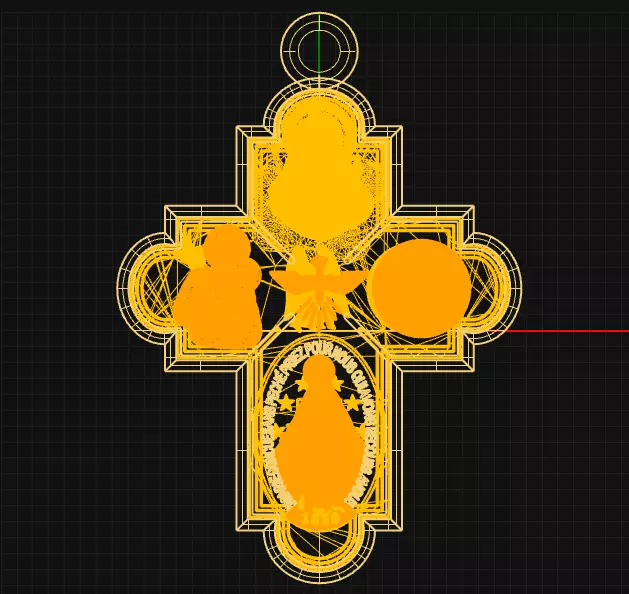 Cross Pendant 3D print model_0