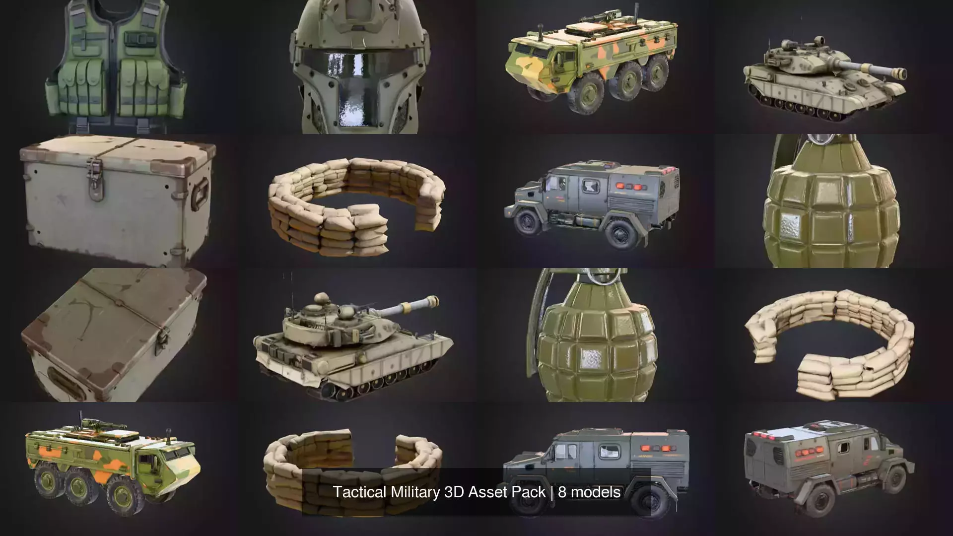 Tactical Military 3D Asset Pack 3D Model Collection_1