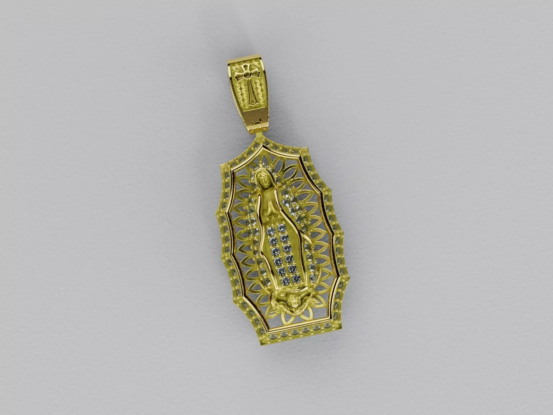 Virgin of Guadalupe Pendant -Pendiente Virgen de Guadalupe 3D print model
