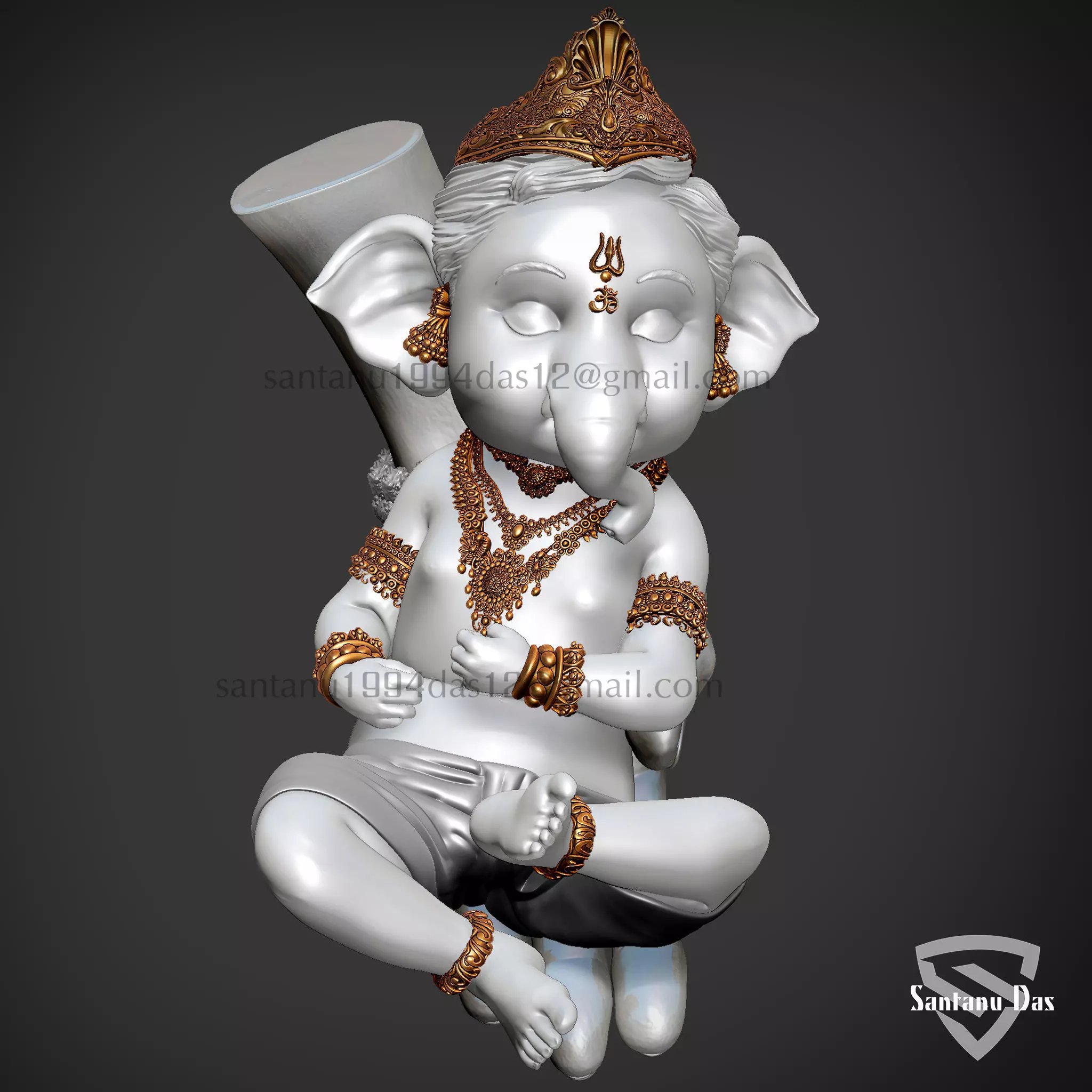Baby Ganesh in Shiv jis Hand 3D print model_5