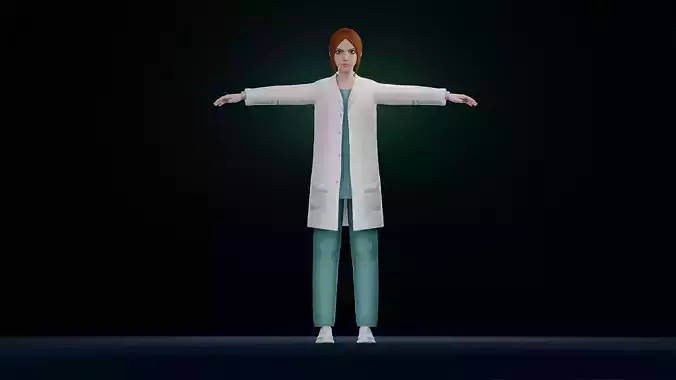 Female Dentist  Medical Professional for Animation and Games 3D model