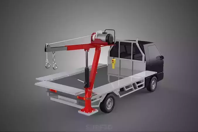 3 WAY WIDE DECK CRANE HOIST REMOTE ELECTRIC WINCH PICKUP TRUCK