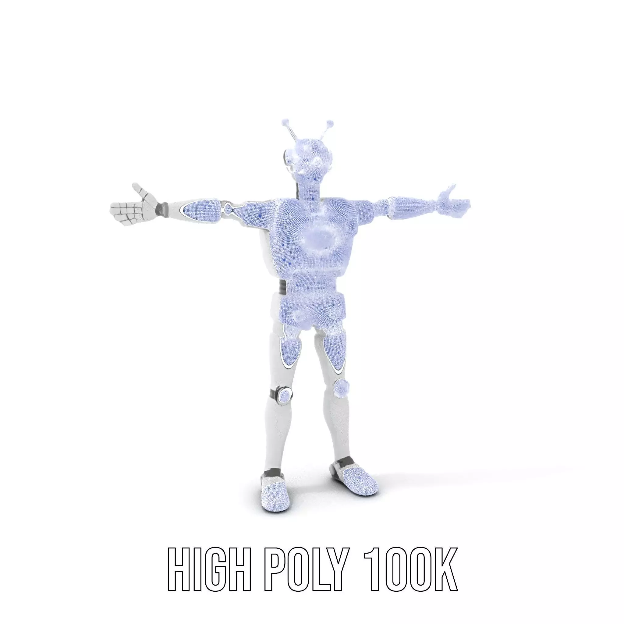 Retro Robot with Antennas Model Pack Low-poly 3D model_4